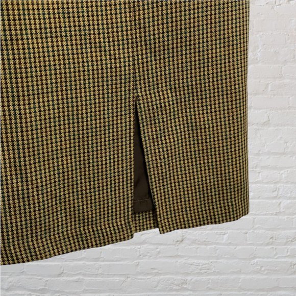 FUNDAMENTAL THINGS -- Mid-Lgth Skirt, Houndstooth, Beige/Green/Maroon, Back Zip - Picture 8 of 12